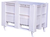 Контейнер 1200х800х900 сплошной, на колёсах, арт. C-Box 1208 SW (900) на колесах серый, код: 20284
