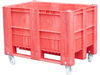 Контейнер 1200х800х900 сплошной, на колёсах, арт. C-Box 1208 SW (900) на колесах красный, код: 21643