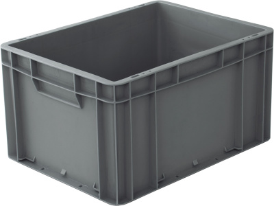 Ящик сплошной 400×300×220 мм, объем 21 л., арт.: ЕС 4322.2, серый, код: 14174