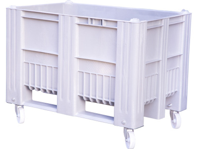 Контейнер 1200х800х900 сплошной, на колёсах, арт. C-Box 1208 SW (900) на колесах серый, код: 20284
