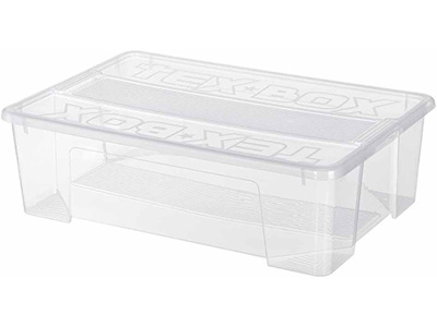 Ящик TEX BOX 570х380х170, объем 28, прозрачный, код:29343