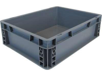 Ящик сплошной 400×300×120 мм, объем 14.4 л., арт.: SPK 4011, серый, код: 25243