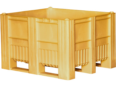 BoxPallet 1200x1000x740 мм сплошной на полозьях желтый, арт. C-Box 1210 S (740) желтый, код: 20440