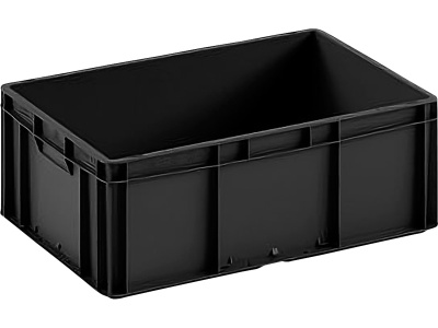 Ящик сплошной 600×400×220 мм, объем 44 л., арт.: ЕС 6422.2 R, чёрный, код: 24830