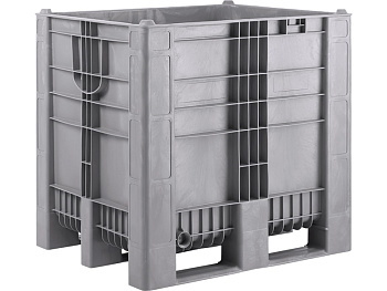 BoxPallet 1200х1000х1140 сплошной, на 3-х полозьях, арт. C-Box 1210 S (1140) серый, код: 23857