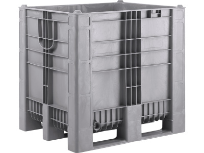 BoxPallet 1200х1000х1140 сплошной, на 3-х полозьях, арт. C-Box 1210 S (1140) серый, код: 23857