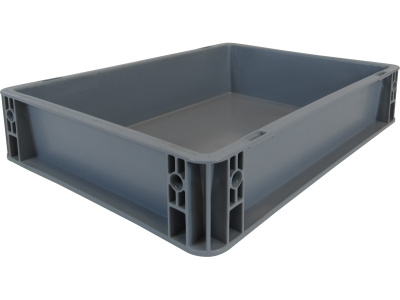 Ящик сплошной 400×300×75 мм, объем 9 л., арт.: SPK 4075, серый, код: 25250
