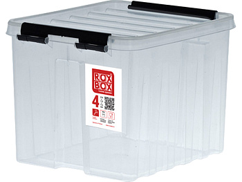 Ящик сплошной 210×170×175 мм, объем 4 л., арт.: Rox Box 4, прозрачный, код: 18693