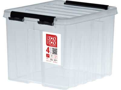 Ящик сплошной 210×170×175 мм, объем 4 л., арт.: Rox Box 4, прозрачный, код: 18693