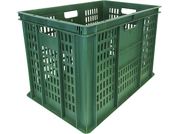 Ящик перфорированный 600×400×410, арт.: 203-1, объём 84, зелёный, код: 06956