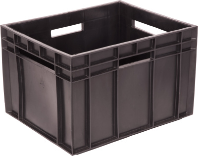 Ящик сплошной 430×345×285 мм, объем 34 л., арт.: 309-1, чёрный, код: 03916