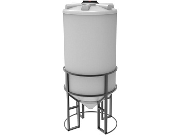 Ёмкость в обрешётке с конусным дном 2000 литров, арт.: ФМ 2000 обр, цвет: белый, код: 13653