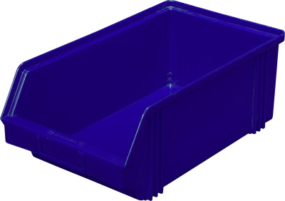 Ящик сплошной 400×230×150 мм, объем 9.6 л., арт.: 7963, синий, код: 01670