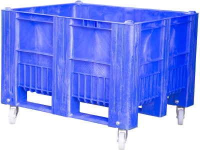 BoxPallet 1200х1000х900 мм сплошной на колесах, арт. C-Box 1210 SW (900) синий, код: 20263