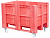 Контейнер 1200х800х900 сплошной, на колёсах, арт. C-Box 1208 SW (900) на колесах красный, код: 21643