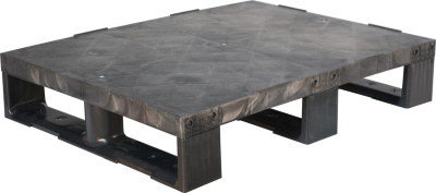 Паллет 800x600х150 сплошной, на 3-х полозьях, арт. TR 680 черный, код: 07877