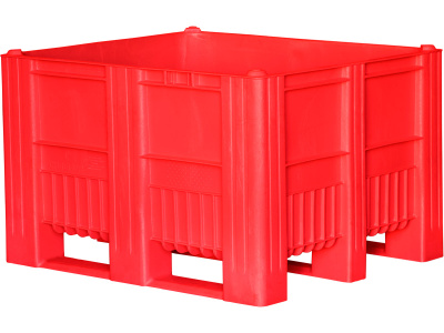 BoxPallet 1200x1000x740 мм сплошной на полозьях, арт. C-Box 1210 S (740) красный, код: 20441