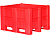 BoxPallet 1200x1000x740 мм сплошной на полозьях, арт. C-Box 1210 S (740) красный, код: 20441