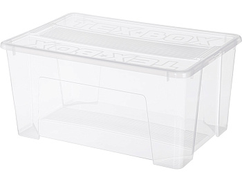 Ящик TEX BOX 570х380х272, объем 48, прозрачный, код:29344