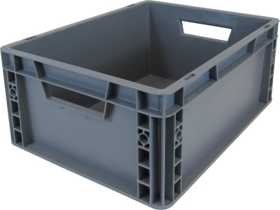 Ящик сплошной 400×300×170 мм, объем 20.4 л., арт.: SPK 4017, серый, код: 25245